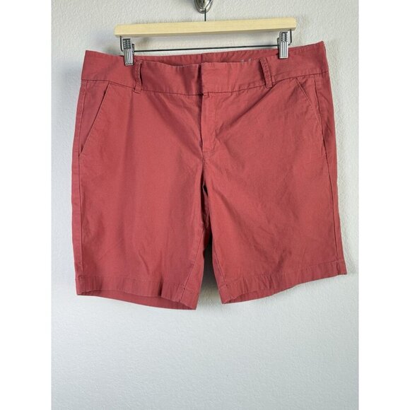 J.Crew Women's Size 14 Frankie Bermuda Chino Shorts 9” Stretch Dusty Red - Picture 7 of 9